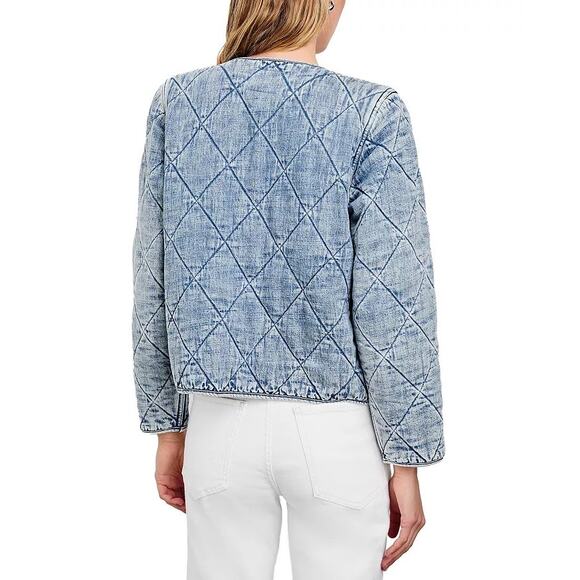 Rails Women Blue Denim Light Wash Ency Front Button Quilted Boxy Jacket Size XL - Picture 6 of 6
